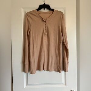 aerie Ribbed Fitted Henley